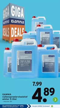 GAMMA ruitensproeiervloeistof winter 5 liter aanbieding bij Gamma – geldig van 05.01.2026 t/m 11.01.2026