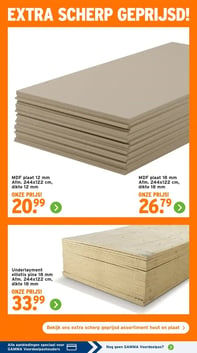 MDF plaat 12 mm Afm. 244x122 cm, dikte 12 mm aanbieding bij Gamma – geldig van 05.01.2026 t/m 11.01.2026