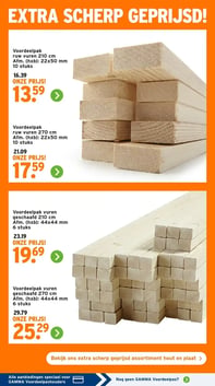 Voordeelpak ruw vuren 210 cm Afm. (hxb): 22x50 mm 10 stuks aanbieding bij Gamma – geldig van 05.01.2026 t/m 11.01.2026