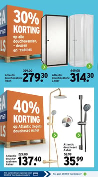 Atlantic douchecabine Roan aanbieding bij Gamma – geldig van 05.01.2026 t/m 11.01.2026