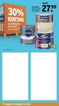 30% KORTING op alle kleur muurverf ook op mengverf aanbieding bij Gamma – geldig van 05.01.2026 t/m 11.01.2026