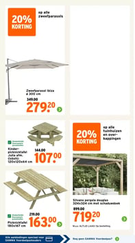 Picknicktafel 180x167 cm aanbieding bij Gamma – geldig van 06.04.2026 t/m 12.04.2026