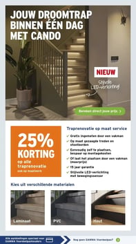 25% KORTING op alle traprenovatie ook op maatwerk aanbieding bij Gamma – geldig van 09.02.2026 t/m 15.02.2026