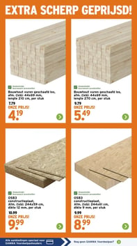OSB3 constructieplaat, Afm. (lxb): 244x61 cm, dikte 9 mm, per stuk aanbieding bij Gamma – geldig van 09.02.2026 t/m 15.02.2026