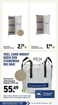 Stonewish ophoogzand bigbag 1000 kg aanbieding bij Gamma – geldig van 09.03.2026 t/m 15.03.2026