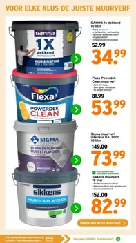 Flexa Powerdek Clean muurverf aanbieding bij Gamma – geldig van 16.02.2026 t/m 29.03.2026