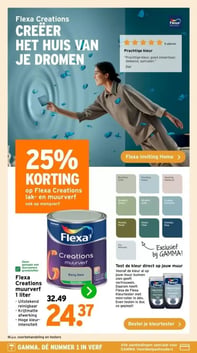 Flexa Creations muurverf 1 liter aanbieding bij Gamma – geldig van 16.02.2026 t/m 29.03.2026
