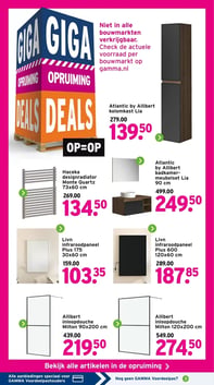 Allibert inloopdouche Milton 120x200 cm aanbieding bij Gamma – geldig van 19.01.2026 t/m 25.01.2026
