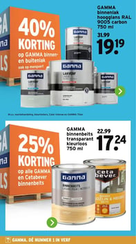 GAMMA binnenlak hoogglans RAL 9005 carbon 750 ml aanbieding bij Gamma – geldig van 19.01.2026 t/m 25.01.2026