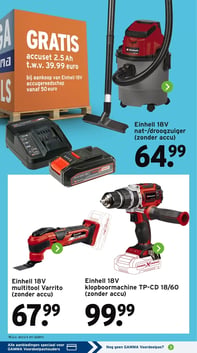 GRATIS accuset 2.5 Ah t.w.v. 39.99 euro aanbieding bij Gamma – geldig van 19.01.2026 t/m 25.01.2026