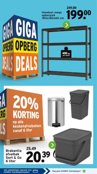 Brabantia afvalbak Sort & Go 6 liter aanbieding bij Gamma – geldig van 19.01.2026 t/m 25.01.2026
