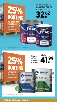 Flexa Creations binnenlak 750 ml aanbieding bij Gamma – geldig van 19.01.2026 t/m 25.01.2026