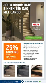 CANDO Traprenovatie op maat service aanbieding bij Gamma – geldig van 26.01.2026 t/m 01.02.2026