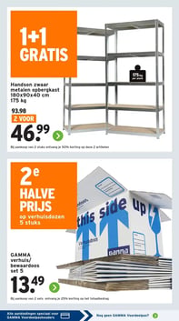 Handson zwaar metalen opbergkast 180x90x40 cm 175 kg aanbieding bij Gamma – geldig van 26.01.2026 t/m 01.02.2026