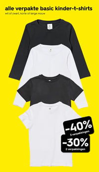 alle verpakte basic kinder-t-shirts aanbieding bij Hema – geldig van 01.06.2026 t/m 07.06.2026