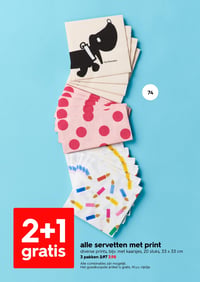 alle servetten met print aanbieding bij Hema – geldig van 09.02.2026 t/m 15.02.2026