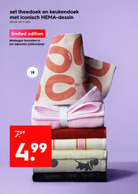 set theedoek en keukendoek met iconisch HEMA-dessin aanbieding bij Hema – geldig van 09.02.2026 t/m 15.02.2026