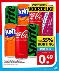 Coca-Cola, Fanta, Sprite, Fuze Tea, Hawai of Fernandes aanbieding bij Hoogvliet – geldig van 08.04.2026 t/m 14.04.2026