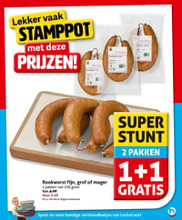 Rookworst fijn, grof of mager aanbieding bij Hoogvliet – geldig van 21.01.2026 t/m 27.01.2026