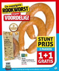 Verse slagersrookworst aanbieding bij Hoogvliet – geldig van 28.01.2026 t/m 03.02.2026
