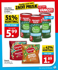 John West tonijnstukken in water Pak met 5 stuks aanbieding bij Hoogvliet – geldig van 28.01.2026 t/m 03.02.2026