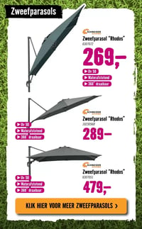 Zweefparasol "Rhodos" aanbieding bij Hornbach – geldig van 06.04.2026 t/m 03.05.2026