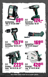 Accubouwlamp "BSA 12-18 LED 2000"* aanbieding bij Hornbach – geldig van 09.02.2026 t/m 22.02.2026