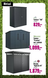 Tuinhuis "Premium" met zadeldak aanbieding bij Hornbach – geldig van 09.03.2026 t/m 05.04.2026
