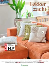 Kussen Laurie. Diverse kleuren, 45 x 45 cm. aanbieding bij Intratuin – geldig van 16.02.2026 t/m 22.02.2026