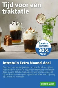 Warme drank special bij aankoop van een punt appeltaart aanbieding bij Intratuin – geldig van 19.01.2026 t/m 25.01.2026