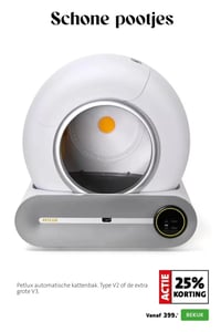 Petlux automatische kattenbak. Type V2 of de extra grote V3. aanbieding bij Intratuin – geldig van 23.03.2026 t/m 29.03.2026