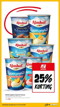 Almhof yoghurt, kwark of mousse aanbieding bij Jumbo – geldig van 01.04.2026 t/m 07.04.2026