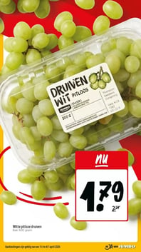 Witte pitloze druiven aanbieding bij Jumbo – geldig van 01.04.2026 t/m 07.04.2026