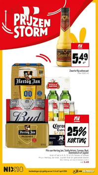 Pils van Hertog Jan, Stella Artois, Corona, Bud, Dommelsch of Jupiler aanbieding bij Jumbo – geldig van 01.04.2026 t/m 07.04.2026
