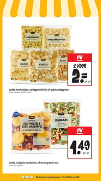 Jumbo minikrieltjes, aardappelschijfjes of opbakaardappelen aanbieding bij Jumbo – geldig van 04.02.2026 t/m 10.02.2026
