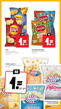 Jimmy's popcorn aanbieding bij Jumbo – geldig van 08.04.2026 t/m 14.04.2026