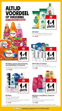 Alle Robijn capsules, Klein & Krachtig, wasmiddeldoekjes of Quickwash aanbieding bij Jumbo – geldig van 11.02.2026 t/m 17.02.2026
