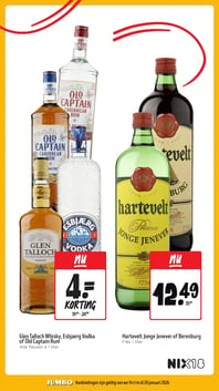 Glen Talloch Whisky, Esbjaerg Vodka of Old Captain Rum aanbieding bij Jumbo – geldig van 14.01.2026 t/m 20.01.2026