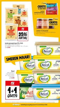Jumbo geraspte kaas 30+ of 48+ aanbieding bij Jumbo – geldig van 18.02.2026 t/m 24.02.2026