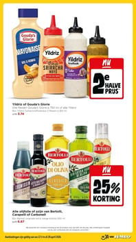 Alle olijfolie of azijn van Bertolli, Carapelli of Carbonell aanbieding bij Jumbo – geldig van 22.04.2026 t/m 28.04.2026