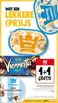 Alle Hertog of Viennetta vanille aanbieding bij Jumbo – geldig van 25.03.2026 t/m 31.03.2026