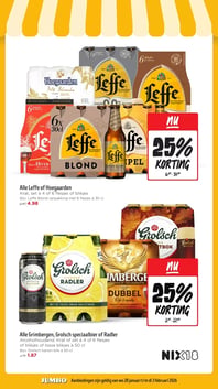 Alle Grimbergen, Grolsch speciaalbier of Radler aanbieding bij Jumbo – geldig van 28.01.2026 t/m 03.02.2026