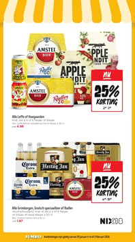Alle Grimbergen, Grolsch speciaalbier of Radler aanbieding bij Jumbo – geldig van 28.01.2026 t/m 03.02.2026