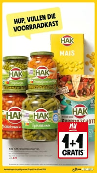 Alle HAK Groenteconserven aanbieding bij Jumbo – geldig van 29.04.2026 t/m 05.05.2026