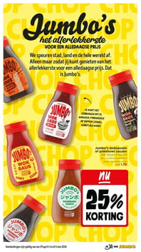 Jumbo's woksauzen of pokebowl sauzen aanbieding bij Jumbo – geldig van 29.04.2026 t/m 05.05.2026