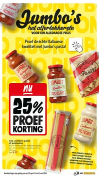 Alle Jumbo's pasta of pastasaus aanbieding bij Jumbo – geldig van 29.04.2026 t/m 05.05.2026