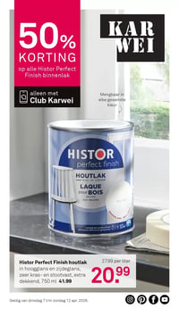 Histor Perfect Finish houtlak aanbieding bij Karwei – geldig van 07.04.2026 t/m 12.04.2026