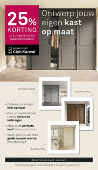 25% KORTING op Lundia & CanDo maatwerkkasten aanbieding bij Karwei – geldig van 07.04.2026 t/m 12.04.2026