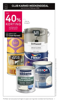 TOT 40% KORTING op bijna alle verf & beits aanbieding bij Karwei – geldig van 06.02.2026 t/m 08.02.2026