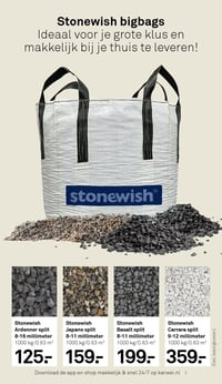 Stonewish Basalt split 8-11 millimeter aanbieding bij Karwei – geldig van 09.02.2026 t/m 15.02.2026
